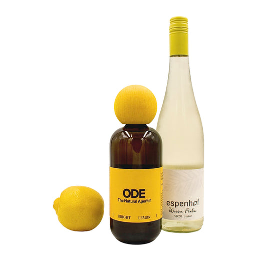 Der ODE Lemon Spritz: ODE The Natural Aperitif Bright Lemon + "Weiße Perlen" Secco
