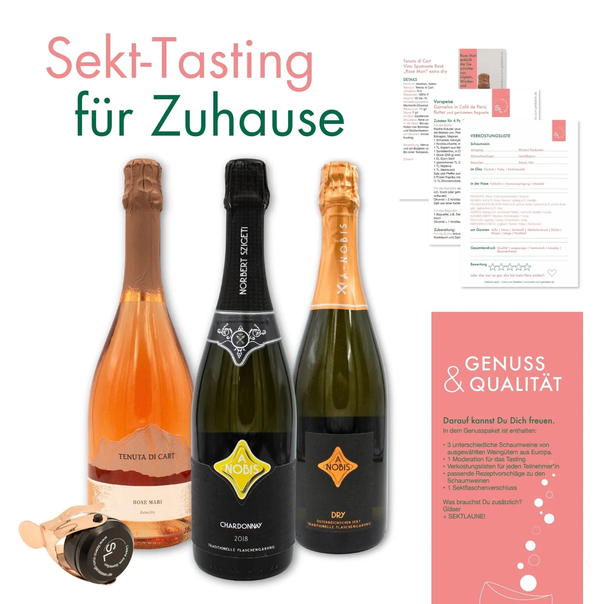 Sekt-Tasting für Zuhause - Die prickelnde Genussreise für den Sommer Lizenz zum Genießen