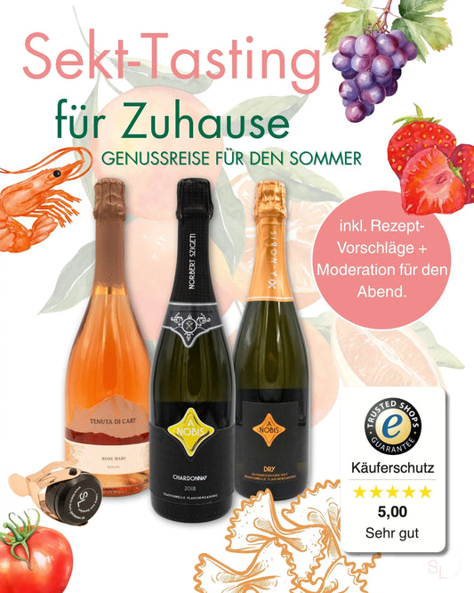 Sekt-Tasting für Zuhause - Die prickelnde Genussreise für den Sommer Lizenz zum Genießen