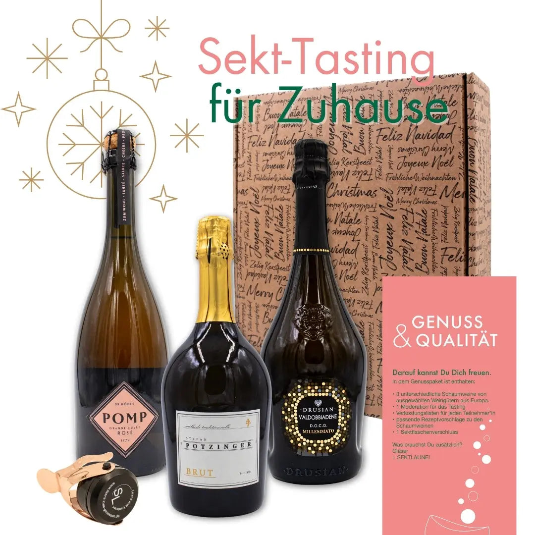 zu Weihnachten: Sekt-Tasting für Zuhause - Die prickelnde Genussreise Lizenz zum Genießen