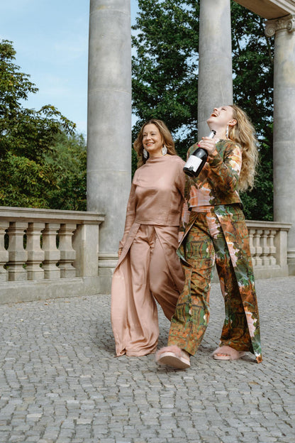 Das ganze OUTFIT: Wickelhose + Oberteil als Set - „Ich bin eine Leckerlady“ Lizenz zum Genießen